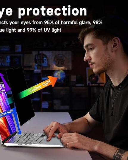 LUSA DESIGN Laptop Privacy Screen 16 Inch, Laptop Screen Privacy Shield 16:10 Aspect Ratio Anti-Glare Blue Light Computer Monitor Protector,