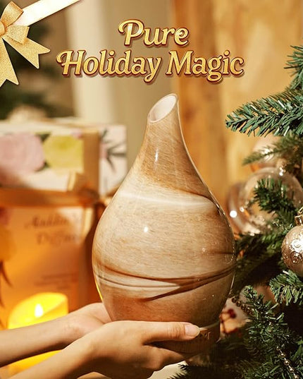 Porseme 280ml Essential Oil Diffuser Glass Color Changing Aroma Air Diffusers Aromatherapy Ultrasonic Cool Mist Humidifier 7 Running Hours Waterless Auto-Off for Sleeping, Yoga, Office, Spa (Desert)