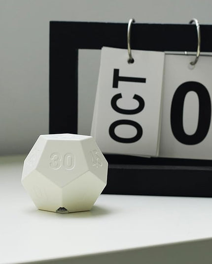 Mini 12 Sided Cube Timer, 11 Preset Times Pomodoro Timer for Enhanced Productivity. Ideal for ADHD Management, Workout, Study & Kitchen Cooking. Easy to Use（White）