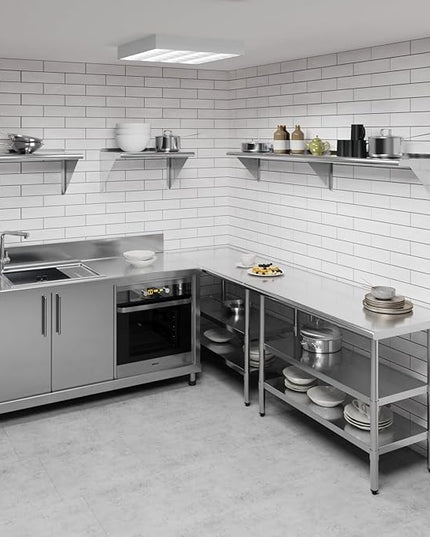 AmGood 72" Long X 12" Deep Stainless Steel Wall Shelf | NSF Certified | Appliance & Equipment Metal Shelving | Kitchen, Restaurant, Garage, Laundry, Utility Room
