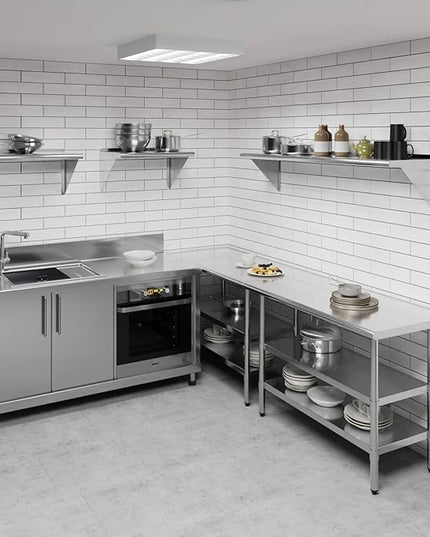 AmGood 60" Long X 14" Deep Stainless Steel Wall Shelf | NSF Certified | Appliance & Equipment Metal Shelving | Kitchen, Restaurant, Garage, Laundry, Utility Room