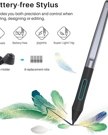 HUION Inspiroy H1060P Graphics Drawing Tablet with 8192 Pressure Sensitivity Battery-Free Stylus and 12 Customized Hot Keys, 10 x 6.25 inches Digital Art Tablet for Mac, Windows PC and Android