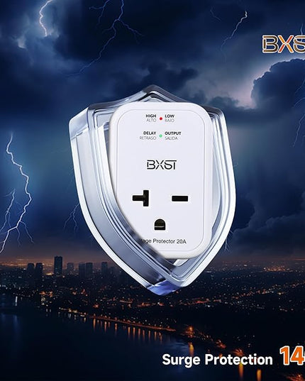 BXST Single Outlet Surge Protector for Refrigerator/Air-Conditioner/Smart TV Small Wall Outlet Power Surge Plug in Voltage Protector for Home Appliance 140J 4400W（2 Pack）