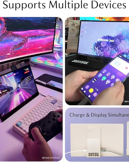 SOTSU FlipAction Go 14" Premium Portable Monitor SFA14PMML | Robust but Lightweight | Tempered Glass Cover | 1080p | 400 Nits | 100% sRGB | 5W | Super Versatile | USB C or Mini HDMI