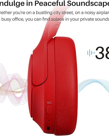 TOZO HT2 Hybrid Active Noise Cancelling Headphones, Wireless Over Ear Bluetooth Headset, 60H Playtime, Hi-Res Audio Custom EQ via App Deep Bass Comfort Fit Ear Cups, for Home Office Travel