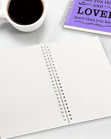 2Pcs Spiral Dotted Notebook,Inspirational Gifts A5 Dot Grid Spiral Notebook for Work & Sketching,Perfect for Office School Home Supplies,160 Pages (2, Dot Grid Purple)