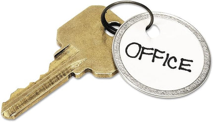 Avery Metal Rim Key Tags, 1.25" Diameter Tag, Metal Split Ring, White, 50 Tags (11025)