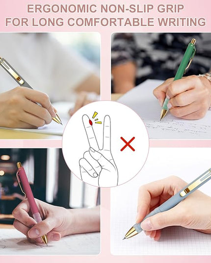 Linbsunne Gel Pens Black Ink Pen 0.5mm fine Point Pens Smooth Writing Retractable Office Supplies (18-count)