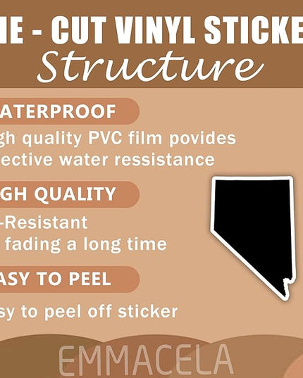 (3PCS) Nevada State Map Stickers, US State Stickers - Waterproof Vinyl Decals for Tumblers, Water Bottles, Laptops, Books, Scrapbooks, Great for Nevada Lovers 3 x 2 Inch
