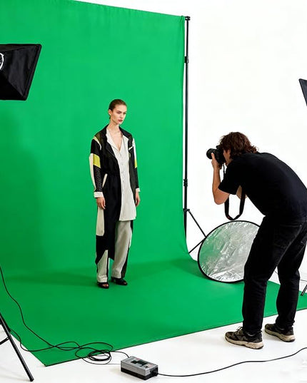 Green Screen Backdrop 10x20ft Photo Backdrop Chromakey Muslin Portrait Green Backdrop for PS Keying/Video Creation/Studio Portrait Shoots