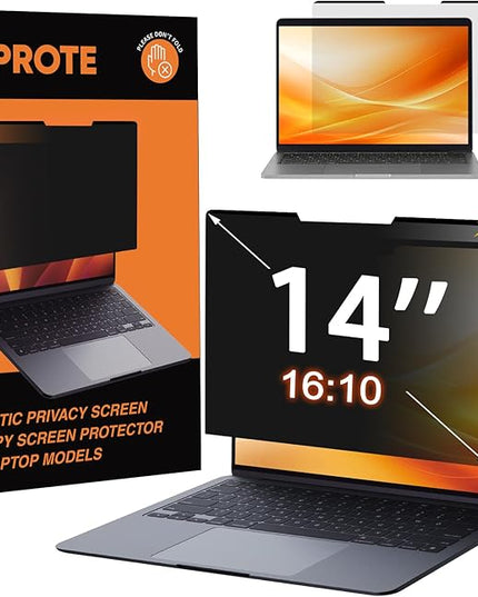 BSPROTE Magnetic Laptop Privacy Screen 14 Inch 16:10 Display- Removable Anti-Glare Blue Light Filter, Computer Privacy Screen Shield, Not for 14'' Laptops with 16:9 Resolution