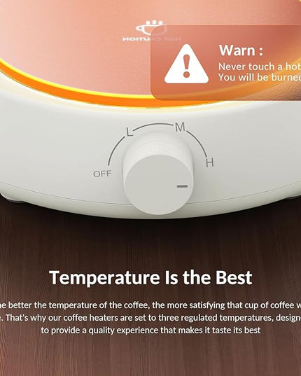 SWEETFULL Mug Warmer for Coffee and Tea Coffee Mug Warmer Set W/Mug and Lid Coffee Warmer As Coffee Gifts for Desk Office Coffee Lovers. （20W Cup Warmer Candle Warmer Auto Shut Off）