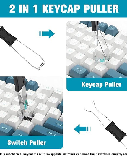 6PCS Keyboard Brush Cleaner Kit with Keycap Puller & Switch Puller, PP Handle Nylon Small Space Dust Removal Anti Static Brush for Computer Keyboard Electrical Appliance Seam Motherboard Camera