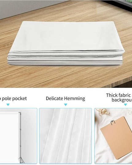 10 x 20 ft White Backdrop Background White Screen for Photography Video Recording Picture Shooting high Density Polyester Fabric Pure Recording Parties Curtain