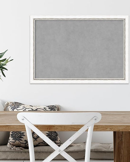 Amanti Art White Framed Magnetic Board 18x26 Medium Vision Board for use with Magnets, 100% Metal Sheet to Display Items as Office Decor or for Home Organization in mudroom, Kitchen or Kids Room