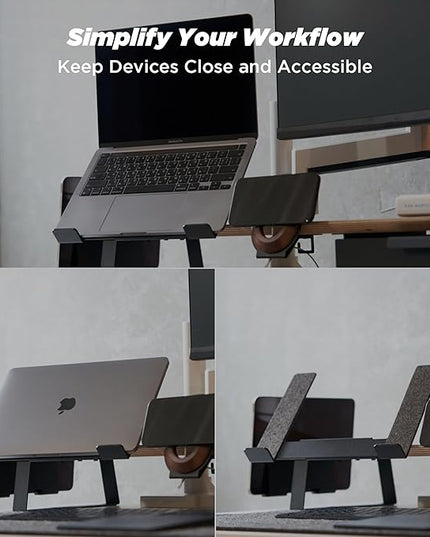 Moodular Add-ons Laptop Tray Stand [Accessory Only - Requires Moodular Wooden Monitor Stand Slide Rails for Use] Black MSA-LT