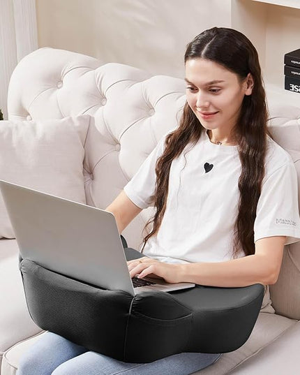 cooloo8 Lap Desk, Reading Pillow, Laptop Pillow for Lap, Portlands Portable Desk Pad for Bed, Couch, Car (Black)