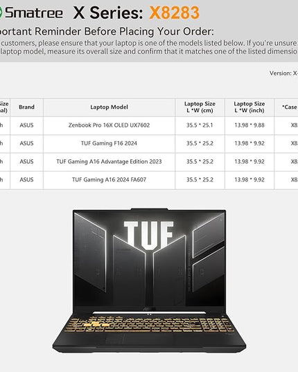 Smatree Hard EVA Protective Case Compatible for 16inch ASUS TUF Gaming F16 2024,for TUF Gaming A16 2024 FA607(Not fit for FA608),for Zenbook Pro 16X OLED,15.6inch TUF Gaming F15/A15 Bag,White(X8283W)
