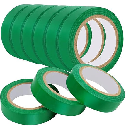 Romeda 9 Pack Electrical Tapes, Electrical Tape Water, Sun, and Oil Resistant, Electrical Tape is Suitable for Most Domestic, Commercial, and Industrial environments - Green