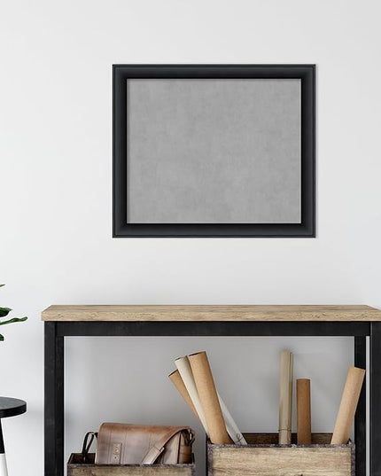 Amanti Art Black Framed Magnetic Board 23x27 Medium Vision Board for use with Magnets, 100% Metal Sheet to Display Items as Office Decor or for Home Organization in mudroom, Kitchen or Kids Room