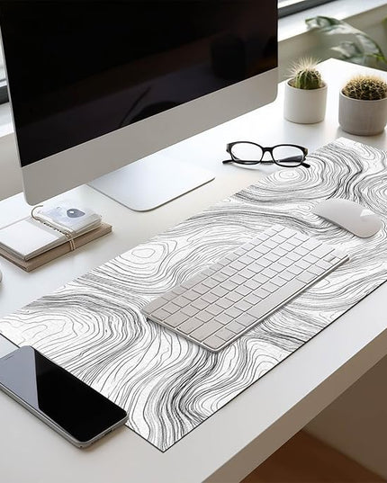 Mouse Pad Gaming Mousepad 31.5 x 11.8 Inch Large Keyboard Desktop Mat Diatomite XL Mouse Pad for Home and Office Desk Accessories with Abstract Line Contour Artwork