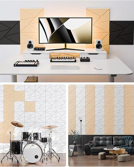 22 Pack Acoustic Panels with Self-Adhesive, 12"X 12"X 0.4"Sound Proof Foam Panels, Sound Panels High Density, Soundproof Wall Panels for Home Studio Office Apricot Pink
