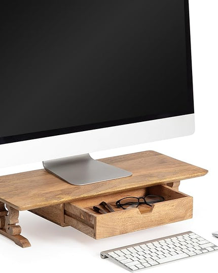 Anji Mountain Monitor Stand - Desktop Organizer & Laptop Riser, Ergonomic Monitor Riser, Space-Saving Monitor Stand for Desk, Durable Construction, Easy Assembly, Ideal for Home & Office
