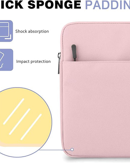 MoKo 9-11 Inch Tablet Sleeve Bag Carrying Case Fits New 11 inch iPad Air M3, iPad A16 2025, iPad Pro 11 M4/Air M2, iPad Air 5/4/3th, iPad 10/9/8/7th, Pink