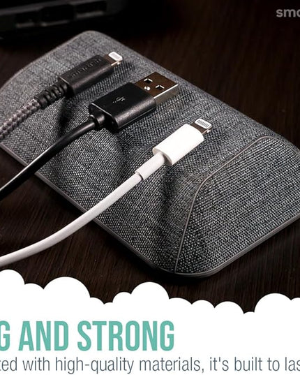 Smartish® Magnetic Cord Holder - Bigger Cable Wrangler Stocking Stuffer Organizer with Magnet Clips for Charger Management on Desktop, Nightstand - Holds 6+ Cables - No. 2 Pencil Gray