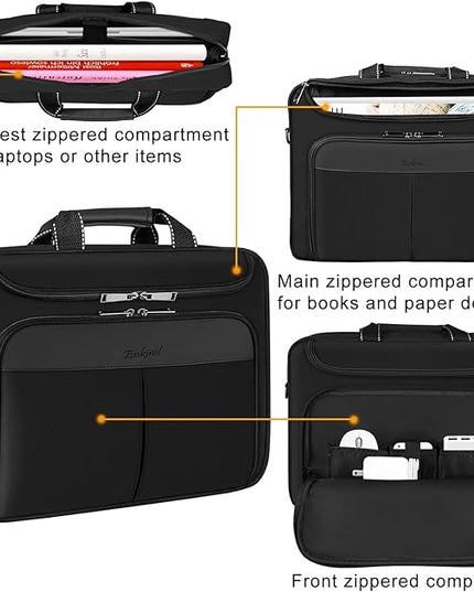 15.6-16.2 inch Waterproof Protective Laptop Messenger Briefcase with Adjustable Shoulder Strap Men Women Travel/Business Bag Compatible with Macbook Pro 16 inch A2141/A2485