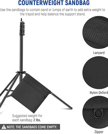 NEEWER 8.5x10ft Adjustable Backdrop Stand Kit, Photography Background Support System with 4 Crossbars, 6 Spring Clamps, 6 Backdrop Clips, 2 Sandbags, and Carrying Bag for Photo Video Party Ceremony