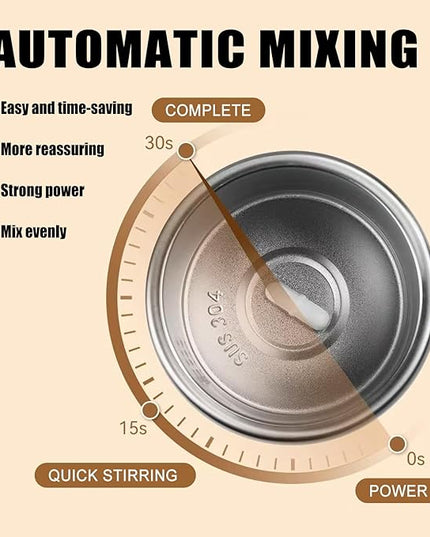 Jieclem Rechargeable Self-Stirring Coffee Mug, 2025 Upgrade, Automatic Magnetic Stirring, Stainless Steel, Portable, with Lid