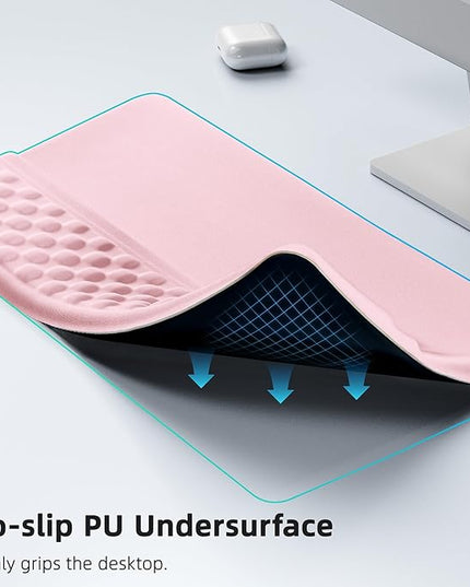 Ospelelf Keyboard Wrist Rest Pad, Comfy Ergonomic Keyboard Stand Riser Holder, Computer Wrist Support Cushion forTyping, Light Pink