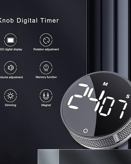 AVINIA Digital Kitchen Timers, Visual timers Large LED Display Magnetic Countdown Countup Timer for Classroom Cooking Fitness Baking Studying Teaching, Easy for Kids and Seniors Silver