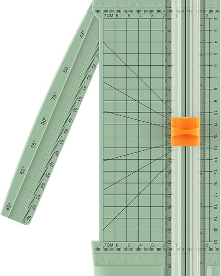 Firbon Morandi A5 Paper Cutter, Straight Small Paper Trimmer with Side Ruler for Scrapbooking Craft, Paper, Coupon, Label, Cardstock