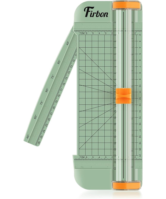 Firbon Morandi A5 Paper Cutter, Straight Small Paper Trimmer with Side Ruler for Scrapbooking Craft, Paper, Coupon, Label, Cardstock