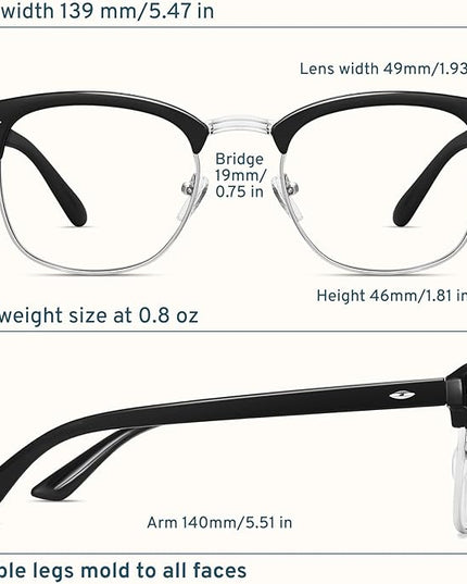 racico Computer Blue Light Blocking Glasses Blue Light Glasses Men Women, Anti Blu-Ray Gaming Glasses Lenses