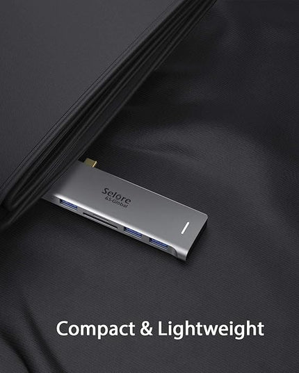 USB C Adapter for MacBook Pro/Air M1 M2 M3 2021 2020 2019 13" 15" 16", 6 in 1 USB-C Hub MacBook Pro Accessories with 3 USB 3.0 Ports,USB C to SD/TF Card Reader and 100W Thunderbolt 3 PD Port