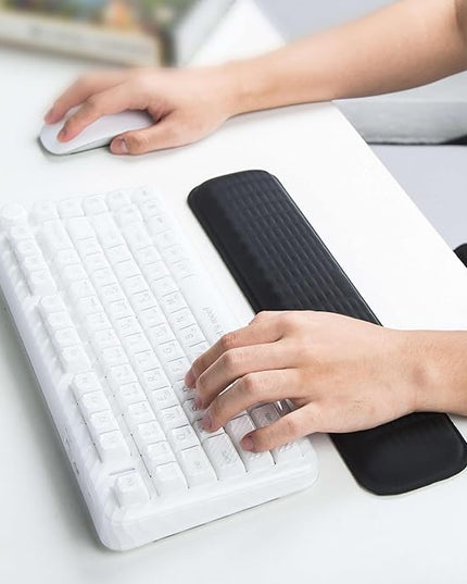 MEKASS Keyboard Wrist Rest for 60% Compact Keyboard, Ergonomic Soft Memory Foam Wrist Support with Non-Slip Silicone Base, Keyboard Pad Relieve Wrist Pain from Laptop, Computer, Typing (Pink)