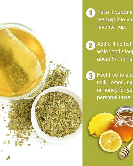 Jarteela - Yerba Mate Tea Bag, 2g x 30 Count - Unsmoked Mate Tea from Argentina - Yerba-mate Tea Bags for Relaxation - Perfect Coffee Replacement