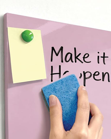 Comix Magnetic Dry Erase Board, 6 Pack, 11.8 x 11.8 Inches, Modular Whiteboard for Fridge, Office and Home, Small White Board Dry Erase Set for Kids, Students, Kitchen Organizer and Planner, Pink