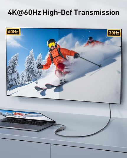 acer USB-C to HDMI Adapter 4K@60Hz, (High Speed, Thunderbolt 3/4) Type C to HDMI Converter Compatible with MacBook Pro/Air, iPhone 16 15 Pro/Max, iPad Pro/Air, Surface, Dell XPS, Chromebook Black