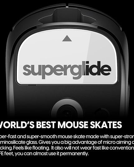 Superglide Glass Mouse Skates - Super Smooth Glide, Polished Round Edge, Super Fast Gaming Mouse Feet with Durable Sole for Logitech G Pro X Superlight1 (Type-S, White)