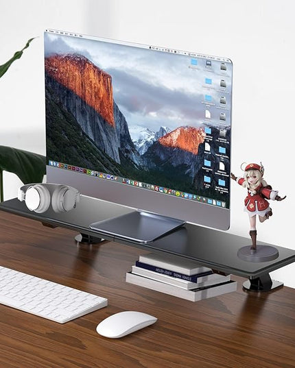 suptek Clamp-on 32 Inch Dual Monitor Desk Mount Riser Shelf Computer Stands for 2 Monitor,Laptop,Printer, Notebook,32.2” x 7.8” x 5.7”
