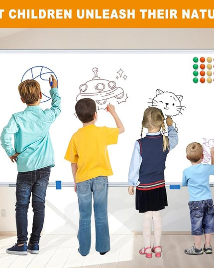 H-Qprobd 5' x 4' Dry Erase Board for Wall 60" x 48" (2 Pack) Magnetic Presentation Whiteboard with Long Pen Tray, Wall-Mounted White Boards Large Whiteboard Including 8 Markers, 16 Magnets, 2 Erasers