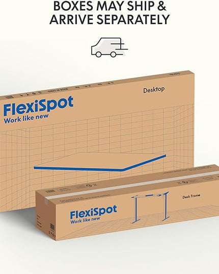 FLEXISPOT EN1 One-Piece Standing Desk with 1-Inch Thick Seamless Desktop, 48"x24" Electric Height Adjustable Desk for Home Office, Multi-Monitor Setups & Easy Assembly, Gray Wood