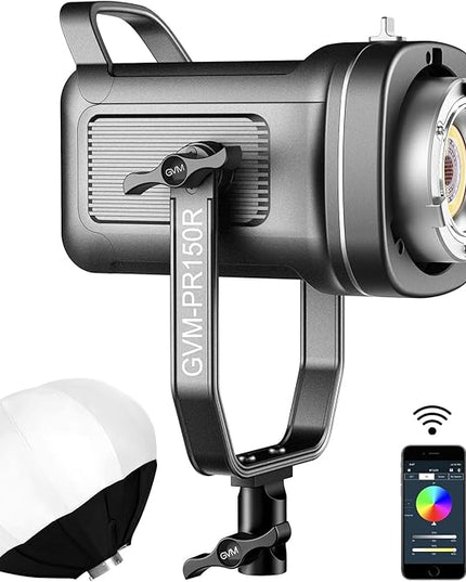 GVM 150W LED Video Light 2700K~7500K RGB Video Light Photography Studio Light Kit with Lantern Softbox & Stand, CRI97+TLCI97 with 8 Lighting Effects+Custom Effects for Outdoor Shoot YouTube Videos