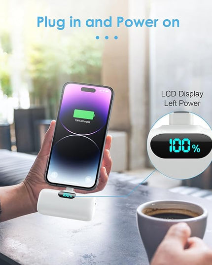 [2 Pack]Small Portable Charger for iPhone,Upgraded 5000mAh PD Fast Charging Power Bank,Cute Mini Portable Phone Charger Battery Pack Compatible with iPhone 14/14 Pro Max/13/13 Pro/12 Pro/11/XR/X/8 etc