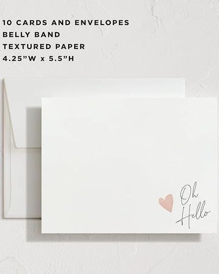 Minted Signed Heart Stationery Cards,10 Ct,Blank Cards and Envelopes For Thank You Notes,Invitations & Handwritten Messages,Note Cards & Stationery Set,Gifts for Women,Blush Pink Color Theme,10 Count