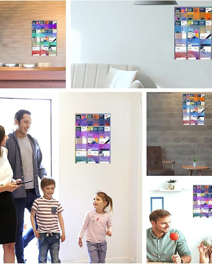 Iridescent Acrylic Wall Mounted Brochure Holder, 6 Magazine Holders and 12 Pamphlet Holders, Color-Shifting Display Rack, Trifold Flyer Rack, Literature Storage Rack for Home, Offices, Waiting Room